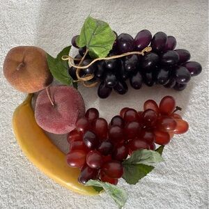 Vintage Assorted Artificial Fruit Banana Apples Grapes